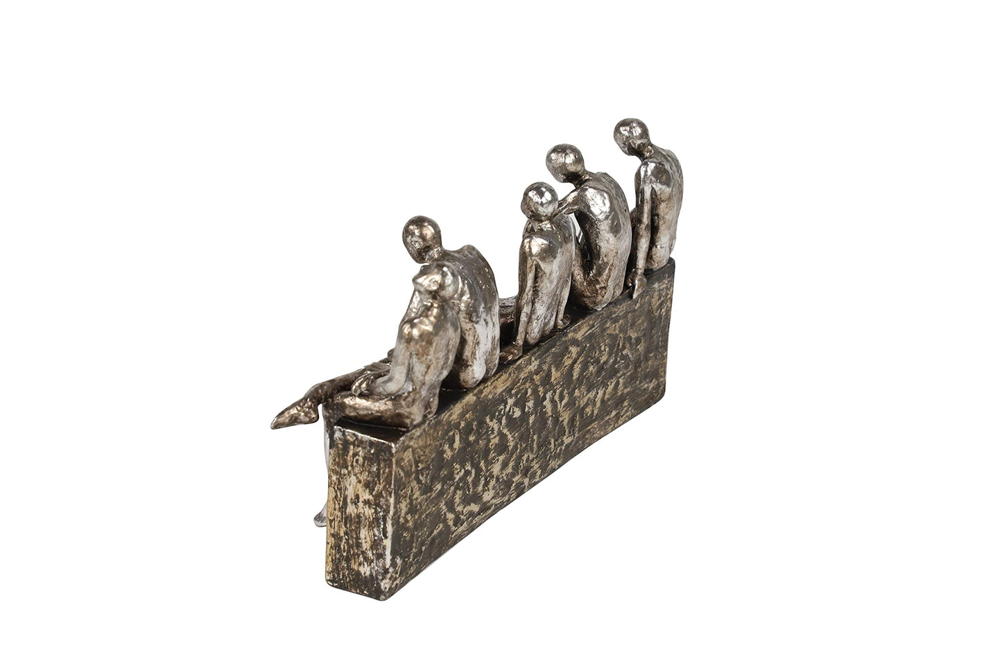 Deco 79 Modern Polystone People Sculpture, 13" x 3" x 7", Silver