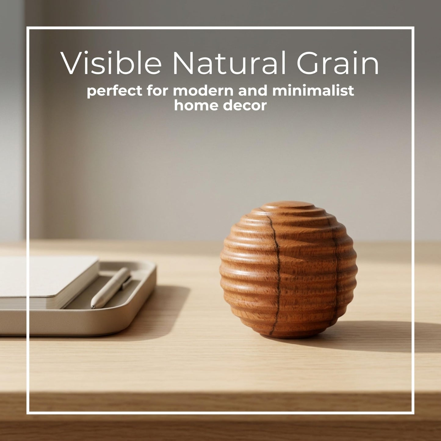 Sagebrook Home Wooden Decorative Orb – 4" Handcrafted Brown Accent Sphere for Home, Office & Living Room Decor