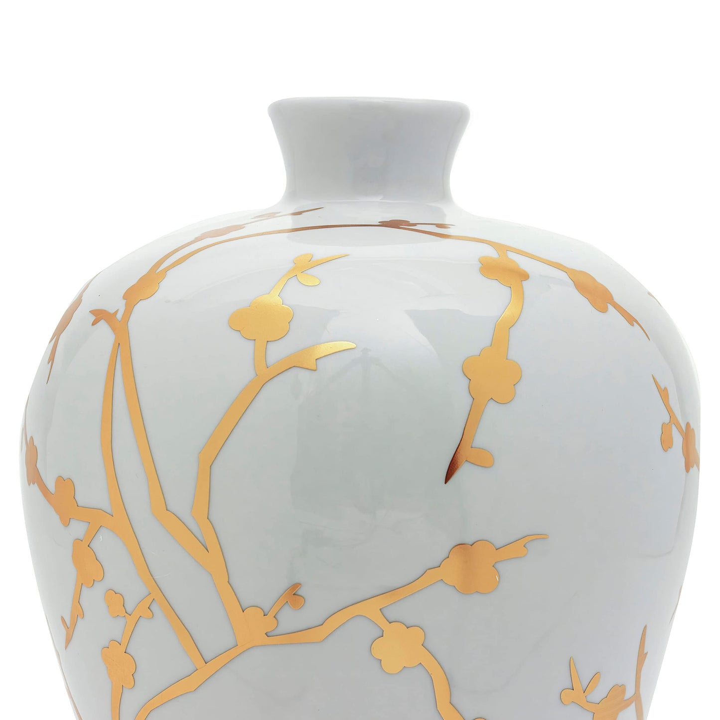 Red Lantern 15" Gold Branches Plum Vase