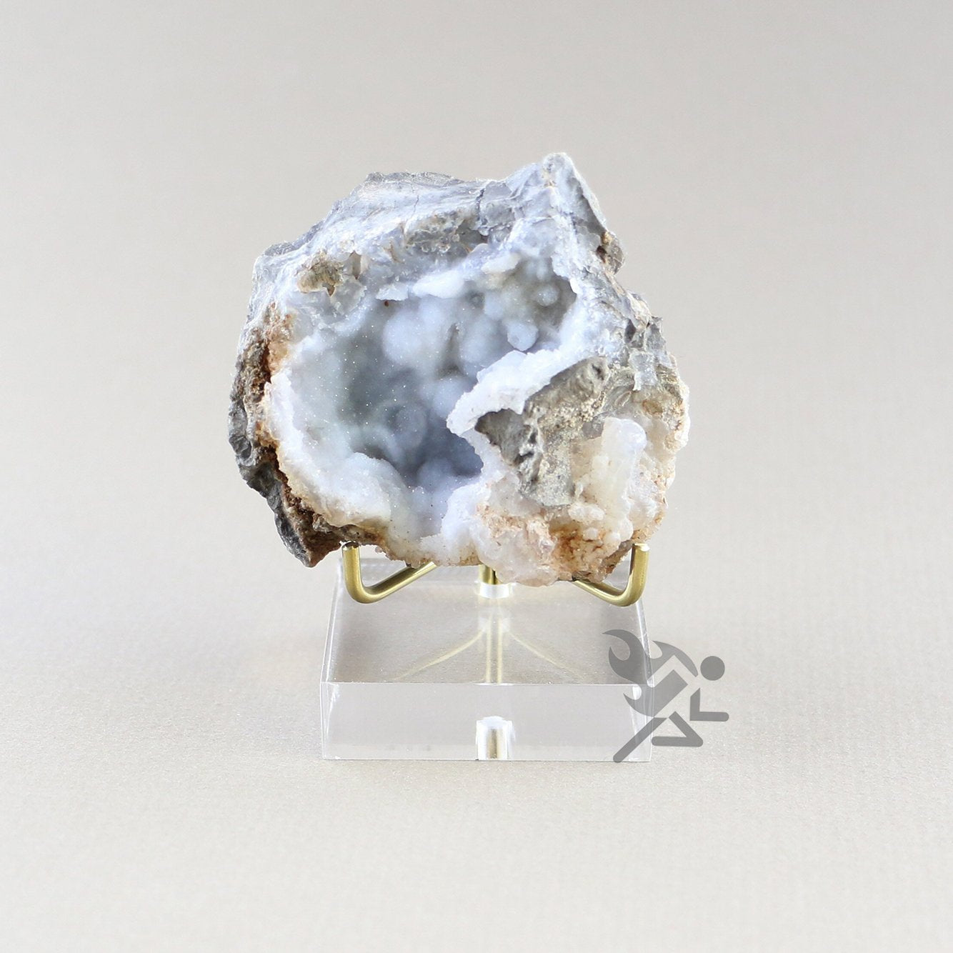 OnFireGuy 2-3/4" Acrylic Base Display Stand Easel With Adjustable Metal Arm | 2-3/4" H x 1-3/4" D x Adjustable to 2" Wide | Ideal for Displaying Mineral Rocks, Gemstones, Fossils, Geodes, Minerals & Crystals