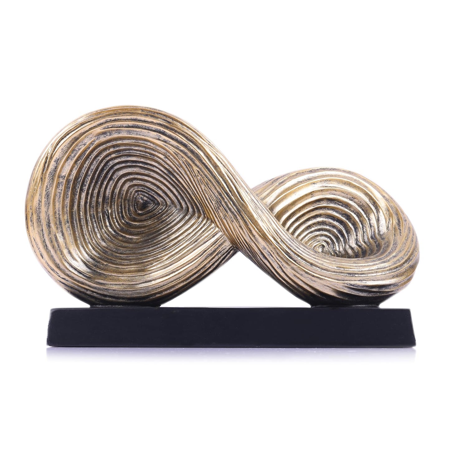 5.5‘’ Infinity Knot Sculpture - Abstract Decorative Object, Modern Infinity Loop Symbol for Home Decor, Knick Knacks for Shelves, Living Room Table, TV Stand, Geometric Coffee Table Statues(Gold)