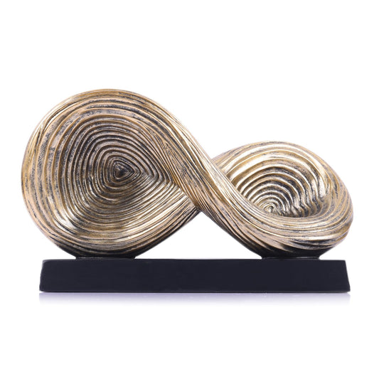 5.5‘’ Infinity Knot Sculpture - Abstract Decorative Object, Modern Infinity Loop Symbol for Home Decor, Knick Knacks for Shelves, Living Room Table, TV Stand, Geometric Coffee Table Statues(Gold)