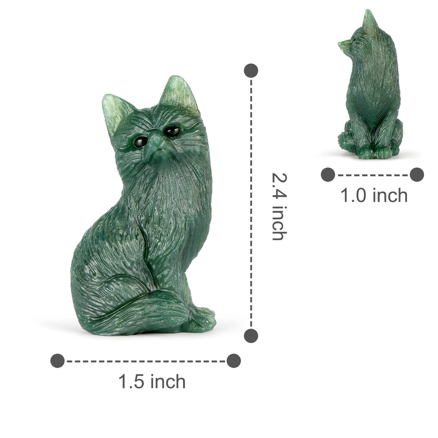 SMQ Ocean Jasper Crystal Fox Statues and Figurines,Carved Gem Fox Animal Carvings Collectible Healing Crystal Stone Sculpture for Home Garden Decor