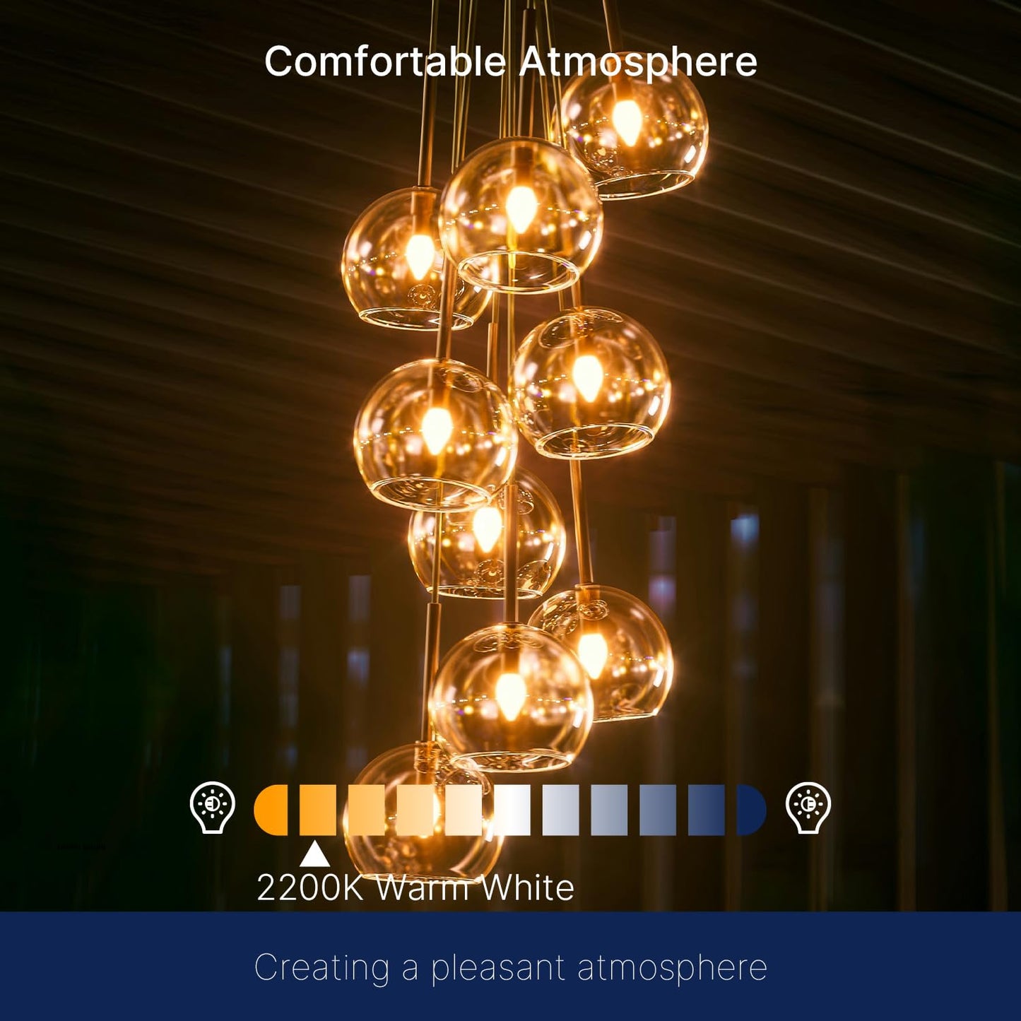 FLSNT 40W Equivalent LED Chandelier Light Bulbs, Dimmable Amber LED B11 E12 Candelabra Base Bulbs, 2200K Warm White, 330LM, 6 Pack UL,CA65 Listed.