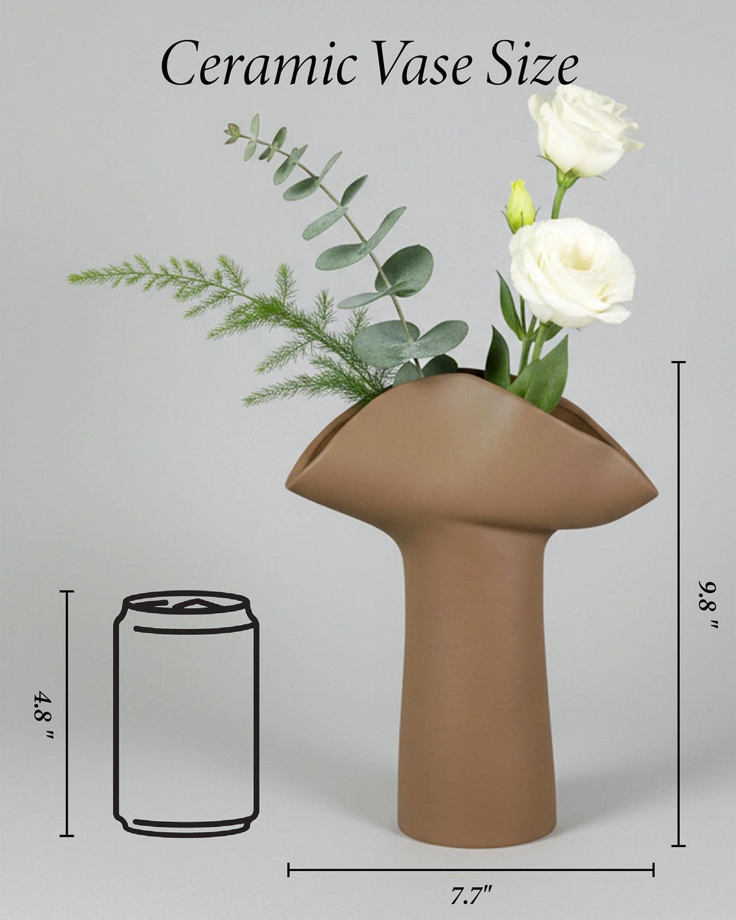Ceramic Vase for Flowers, Unique Organic Shape Home Decor for Shelves, Console Table, Entryway, Dresser & TV Stand, Boho Style Decor for Living Room, Kitchen & Bedroom OOSTONEE