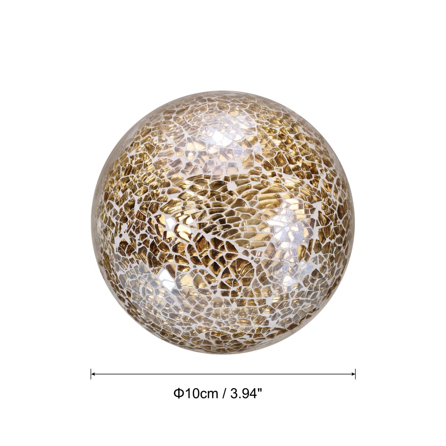 uxcell 4" Decorative Balls, 3 Pcs Mosaic Glass Balls, Decorative Table Sphere Orbs, Centerpiece Balls for Decorating Bowls Vase Tables Wedding Party, Gold