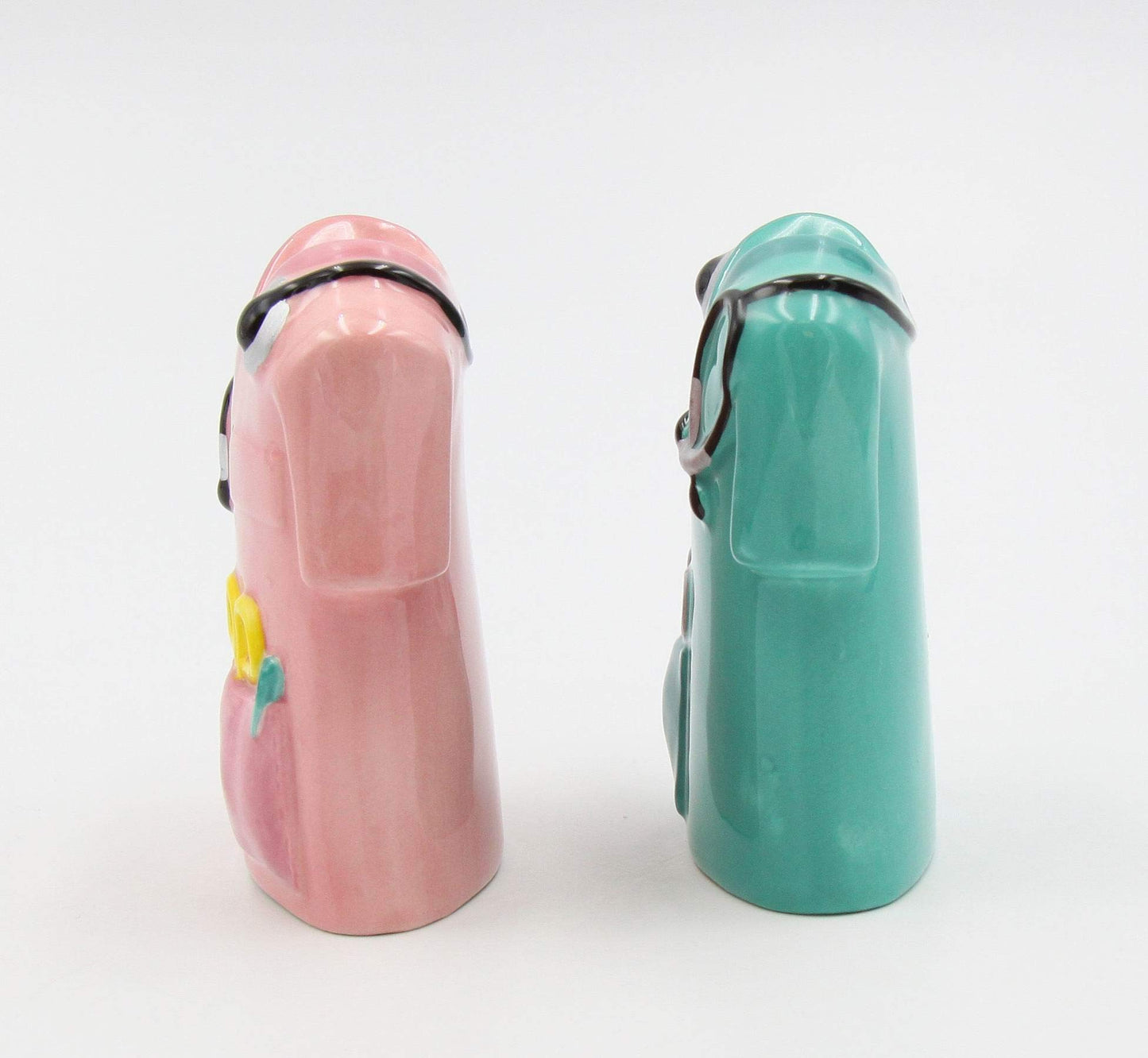 Fine Ceramic Healthcare Heroes Nurse Doctor Scrubs Salt & Pepper Shakers Set, 3-1/2" H