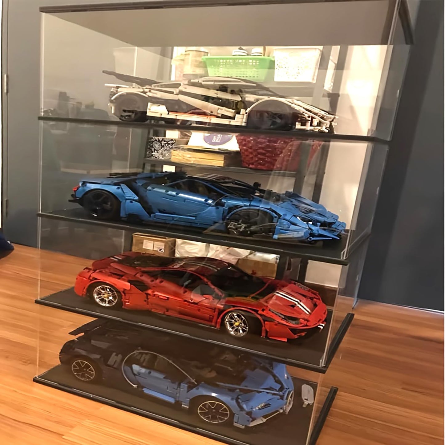 Mineral Crystal Collectibles Acrylic Display Box, Square Holder Organizer Showcase Shelves for Reception Decoration Box, Graduation Keepsake, Party Favor, 35x60x65cm/14x24x26in