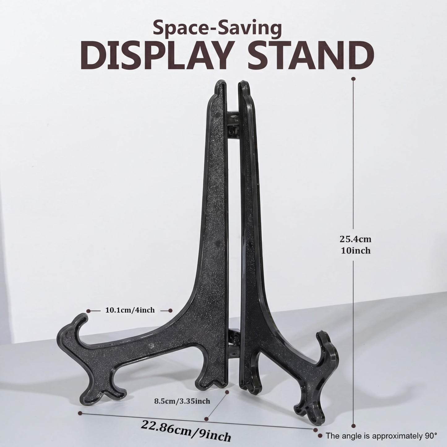 Artliving 10 Inch Black 6pcs/Set Plastic Easels Plate Display Stands Picture Frame Stand Holder