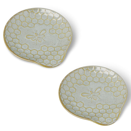 GDCZ Ceramic Dessert Plates, 5.2 Inch Mini Dinner Plates, Dinner Dishes for Cake, Waffle, Snacks Side, Microwave, Oven and Dishwasher Safe, Set of 2 (Grey)