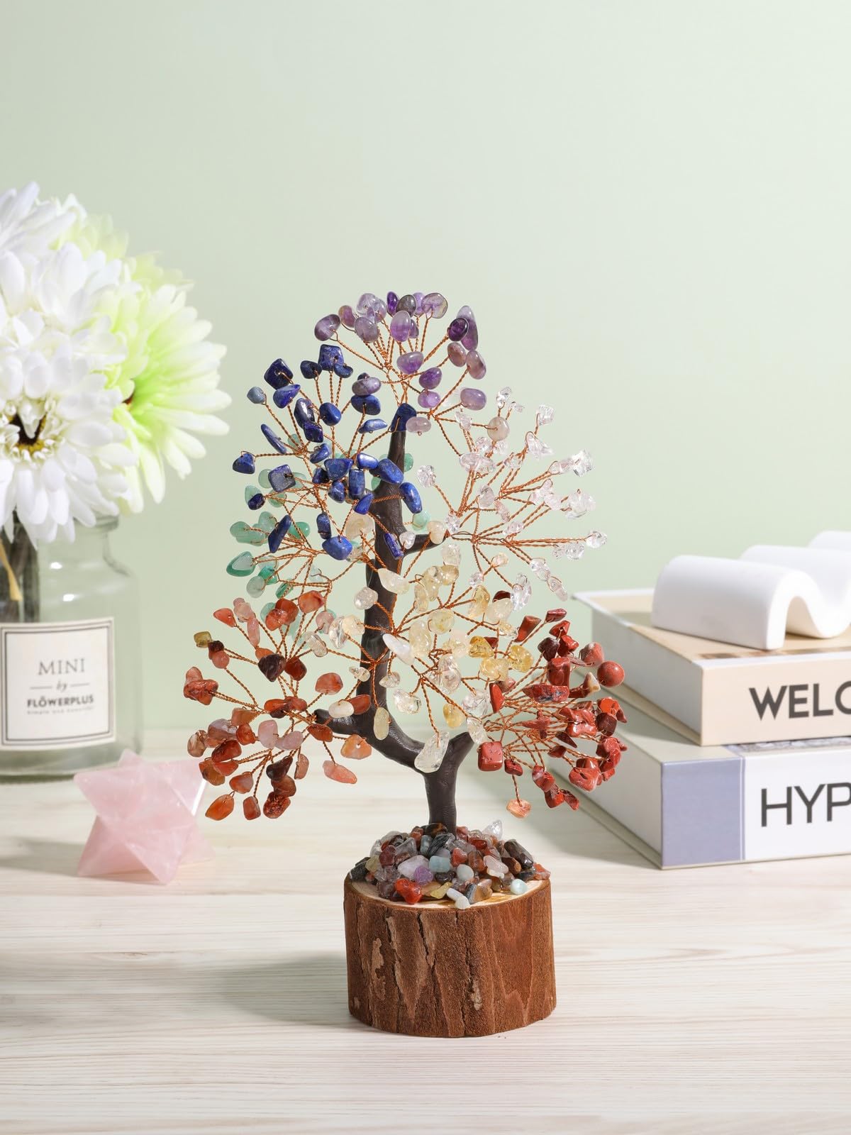 Jovivi 7 Chakra Crystal Tree Birthday Gifts for Women,Natural Healing Crystal Feng Shui Tree of Life Bonsai Gemstone Money Trees,Spiritual Gift for Positive Energy, Wealth & Good Luck