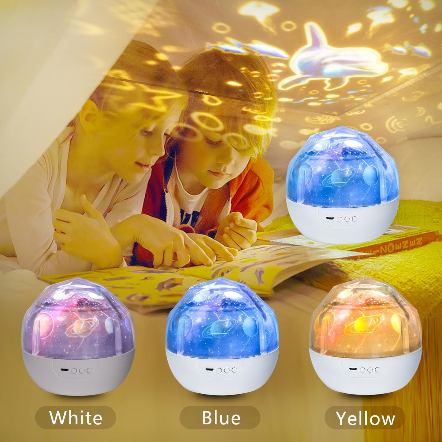 21 Sets of Films, Night Light Projector for Kids Bedroom, Star Projector Night Lights for Kids Baby Girls with 360 Rotating, Birthday, Christmas, Nursery, Room Decor