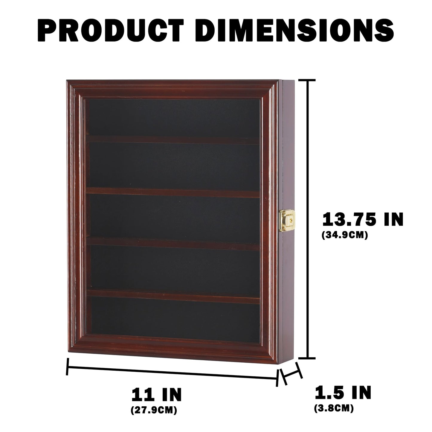 Arrowhead Display Case Native American Shadow Box Wall Mount Cabinet with UV Protection for Agate Opal Stone Arrowheads Spear Points (Mahogany Finish)