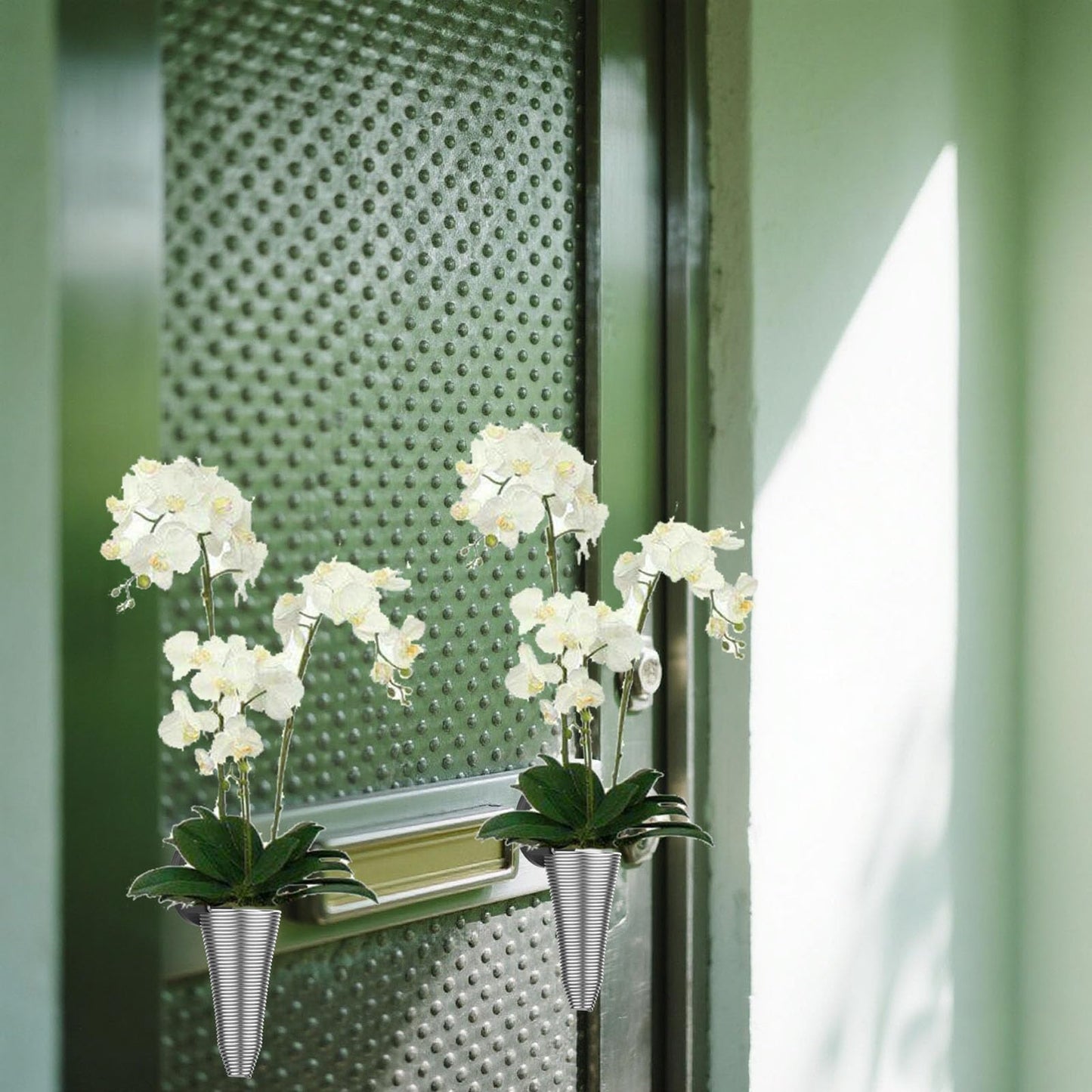 XNDGURE Magnetic Artificial Flowers Vase Unique Stainless Steel Vase for Dried Flowers, Plastic Flowers, and Paper Flowers Suitable for Freezer Doors, Courtyard Iron Railings, and Courtyard Gates