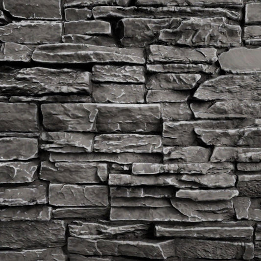 9"W x 8"H Sample - Canyon Ridge Stacked Stone, Faux Stone Siding Panel, Graphite