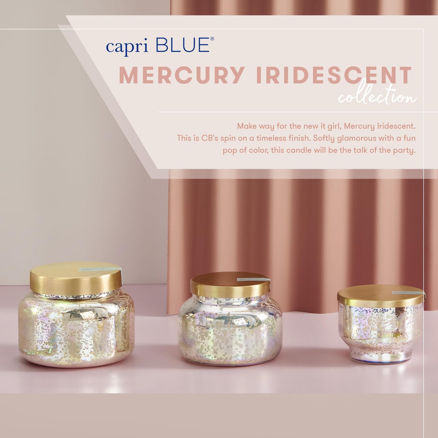 Capri Blue Mercury Iridescent Scented Candles for Home - Long Lasting Decorative Jar Luxury Candles - Gifts for Women & Men - Soy Wax Blend - Aloha Orchid (19 oz)
