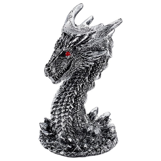 PH PandaHall Dragon Head Crystal Ball Stand Resin Orb Holder Base Crystal Ball Holder Sphere Stand Holder for 40~60mm Sphere Photography Props Room Home Table Decoration, Silver