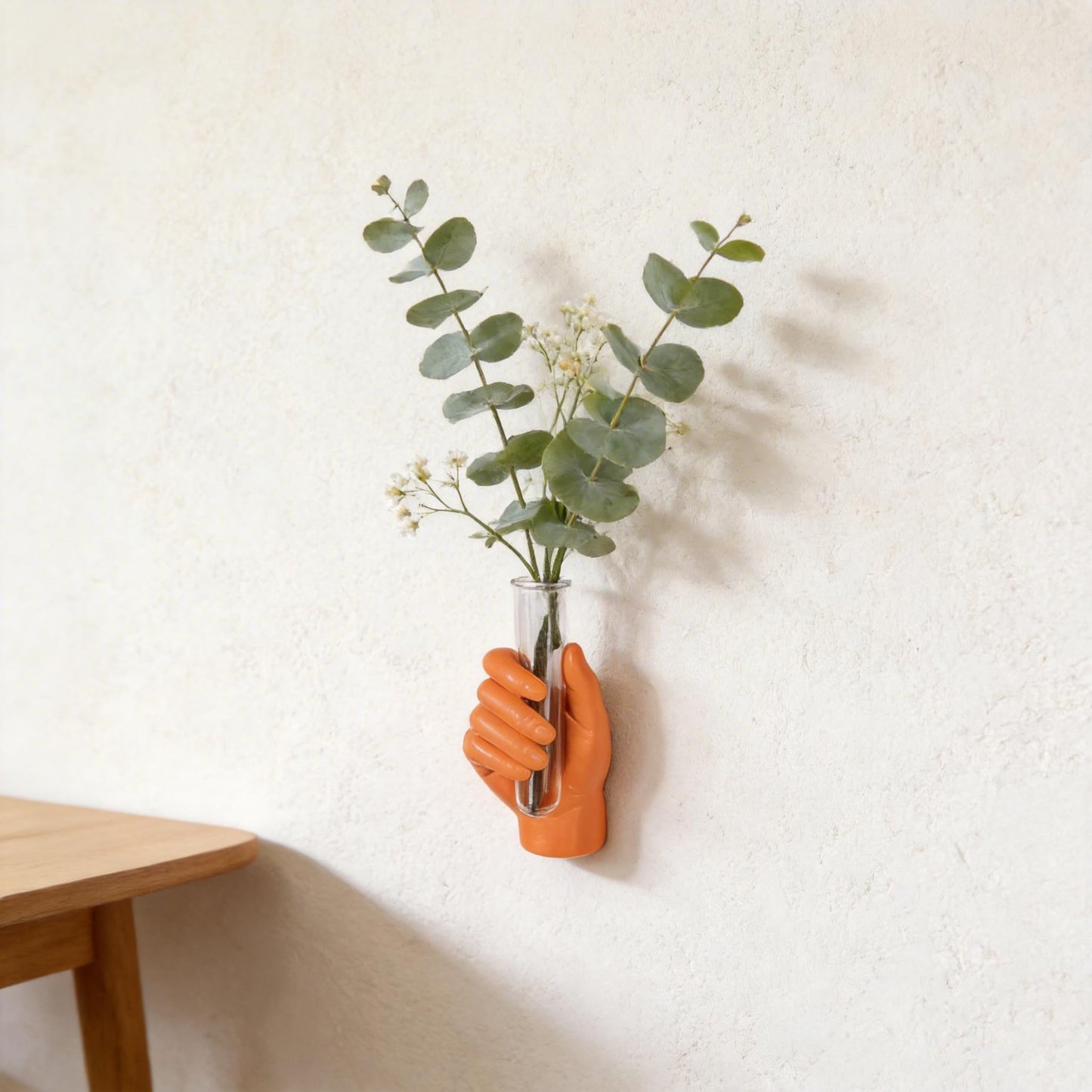 Orange Hand Shaped Wall Vase, Modern Creative Wall Vase, Unique Art Decoration, Stylish Home Decor for Living Rooms, Bathrooms, Patios, Entrances, and Office Decor.