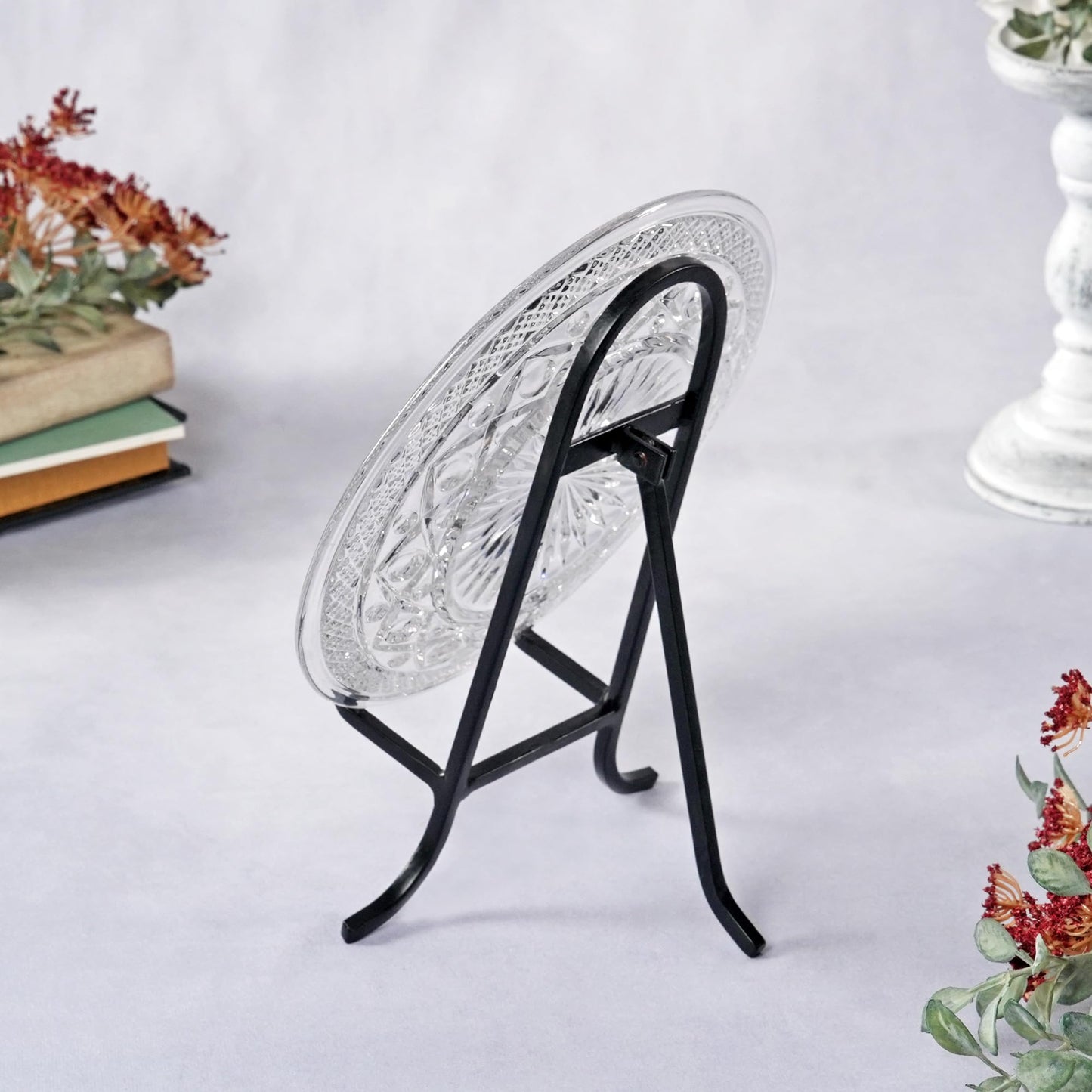 Bard's Antique Black Wrought Iron Easel, 8.75" H x 7" W x 4" D (For 7.5" - 12" Plates)