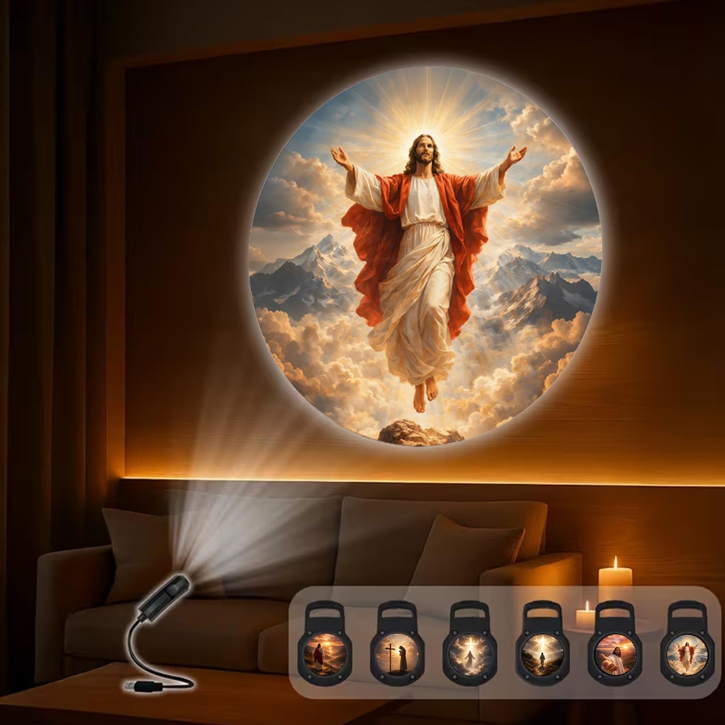TnLnYn Seahorse Projector Night Light 2-in-1 USB Mini LED Projection