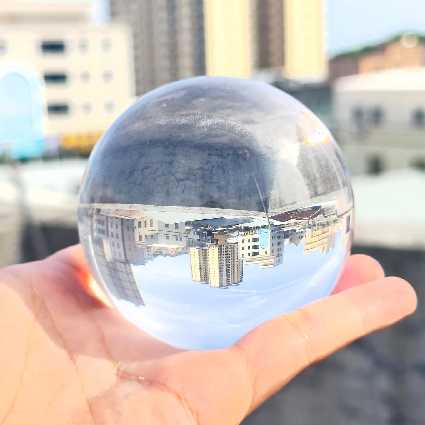 Clear Crystal Ball 70mm (2.75-inch) with Wooden Stand — Decorative Sphere