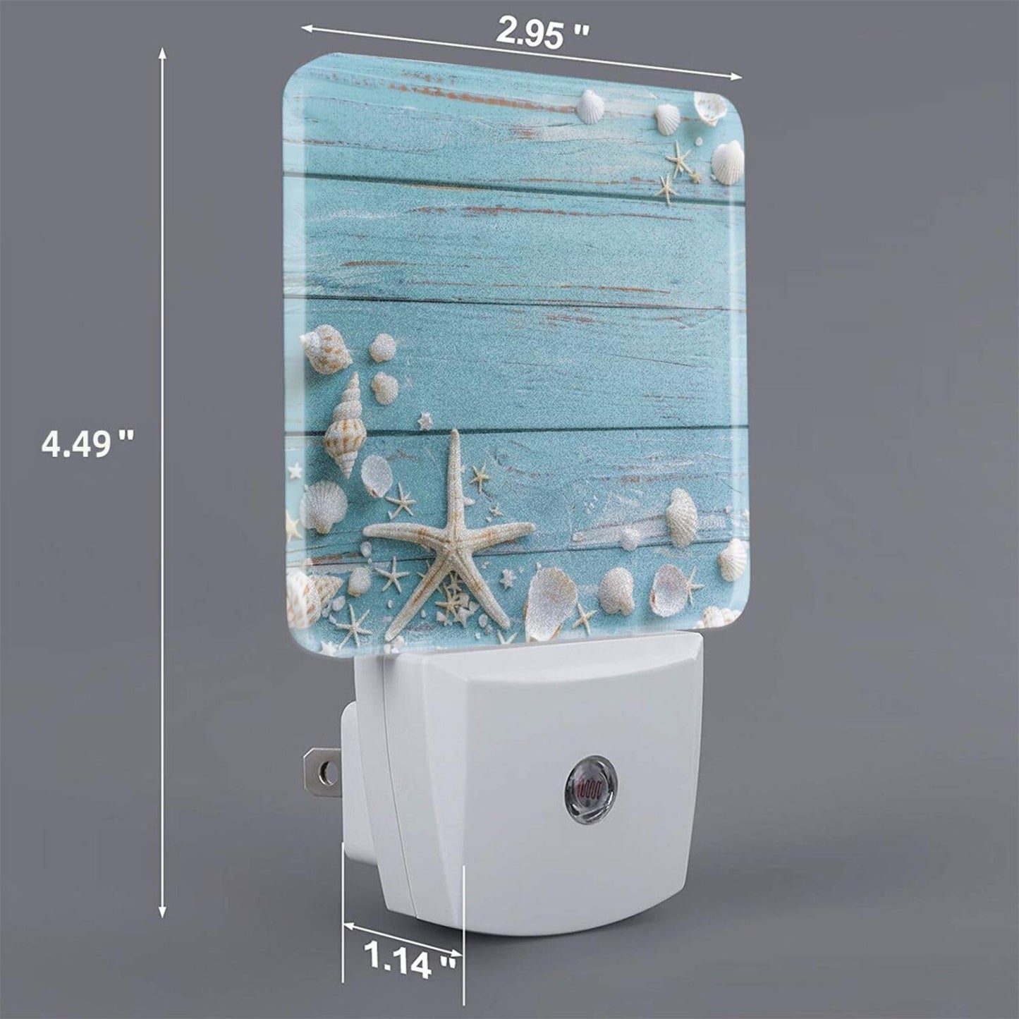 Nameapo Seashell Night Light Plug-in LED Lamp Set of 2, Dusk to Dawn Auto Sensor Summer Beach Board Nightlights 2 Pack