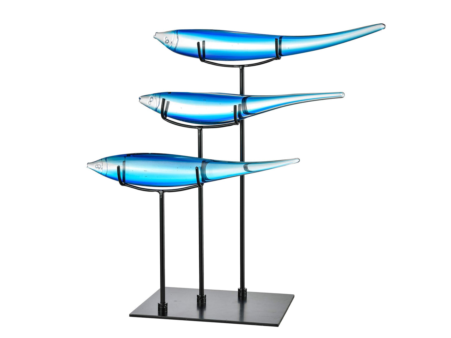 Dale Tiffany AS15037 3 Blue Fish Handcrafted Art Glass Figurine