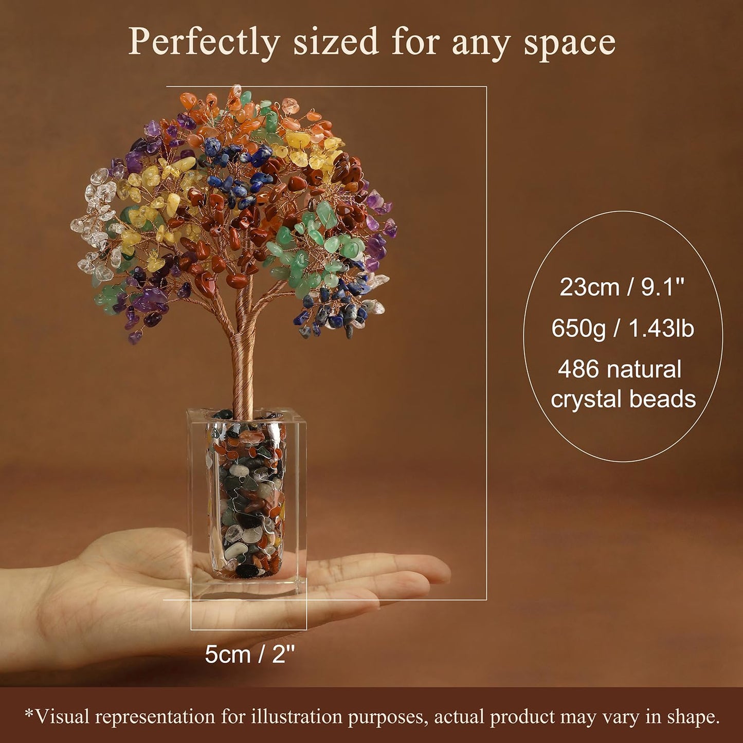 MAGIC AND MIRACLES Rose Quartz Crystal Trees of Life for Home Office Desk Deco, Pink Bonsai Tree, Christmas Housewarming Retirement Birthday Gifts New Home Meditation Yoga Gemstone Tree for Women