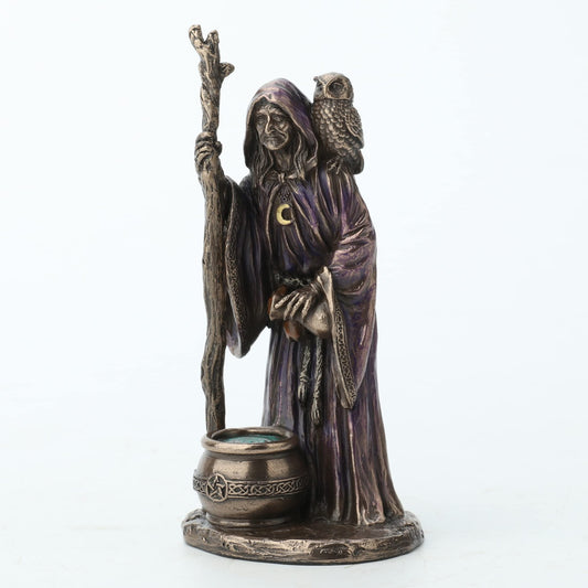 Veronese Design 4 1/8 Inch Triple Goddess The Crone Neopagan Wicca Gift Resin Figurine Bronze Finish