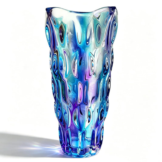 11.6" High Thickened Colorful Glass Flower Vase for Home Decor, Dining Wedding Table Office Holiday Party Centerpiece Decoration