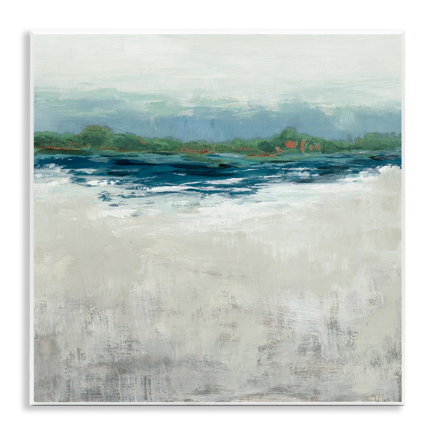 Abstract Gradient Seascape, 12 x 12 Inch Mounted Print on Wall Plaque