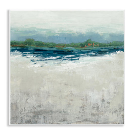 Abstract Gradient Seascape, 12 x 12 Inch Mounted Print on Wall Plaque