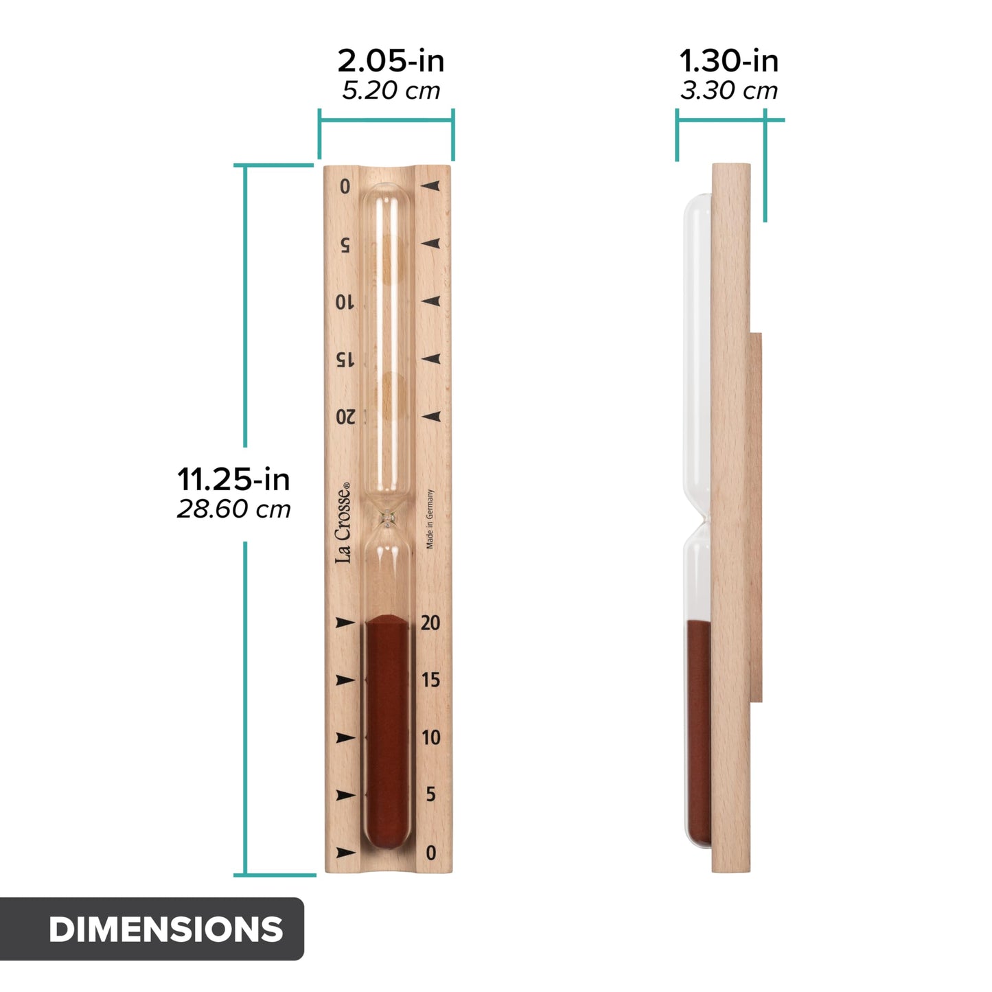 La Crosse 918-631 Sauna Tall Beech Wood Hourglass Timer