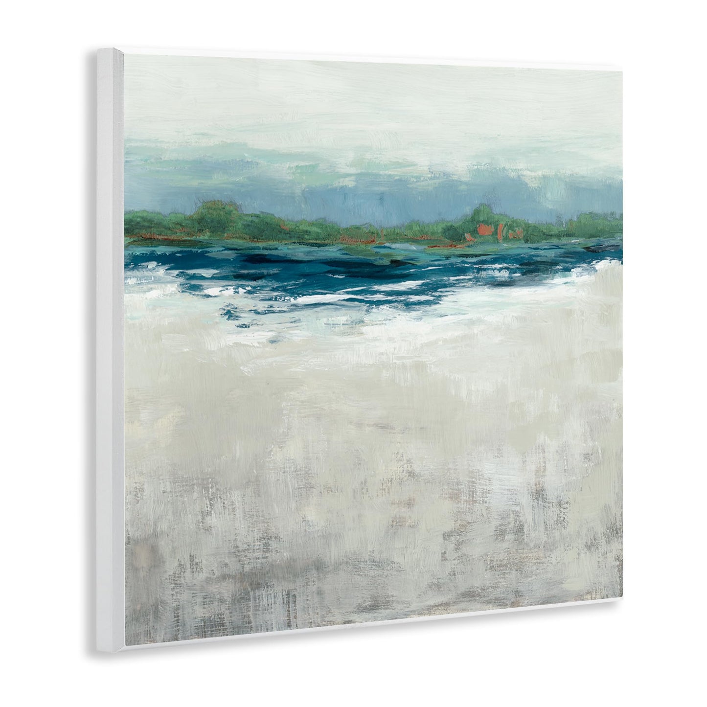 Abstract Gradient Seascape, 12 x 12 Inch Mounted Print on Wall Plaque