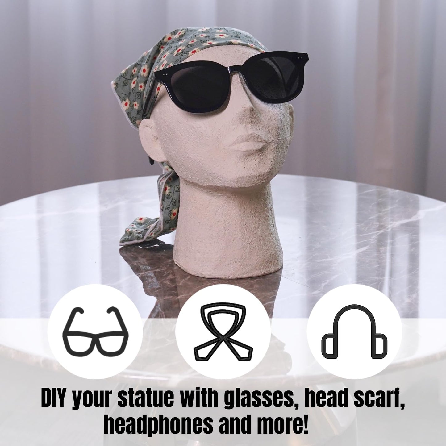 LC LCdecohome Abstract Decor Sculptures Home Decor - Resin Thinker Human Head Statue Shelf Decorations Bust Statues for Living Room Office Table Art Decor Accents 7.25 * 6.25 * 8.5 Inch