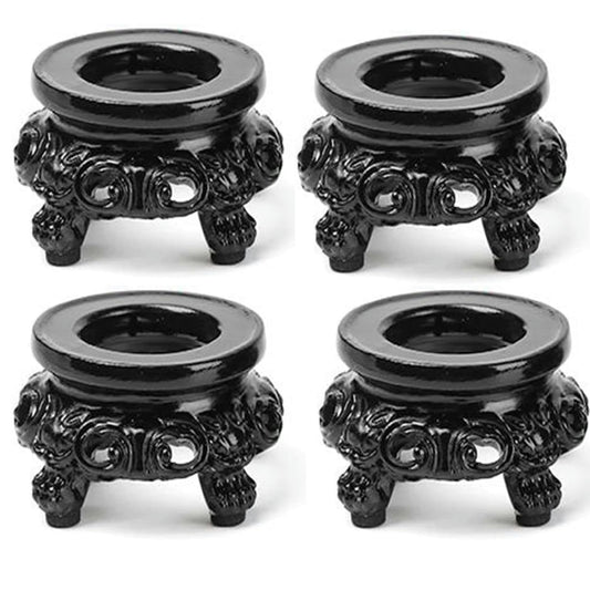 4Pcs Black Wooden Display Stand for Crystal Sphere Quartz Ball Holder Hollow Wood Stand Base for Crystal Ball Sphere Globe Stone Decoration Display Pedestals Display Stands Display Stands Home Decor