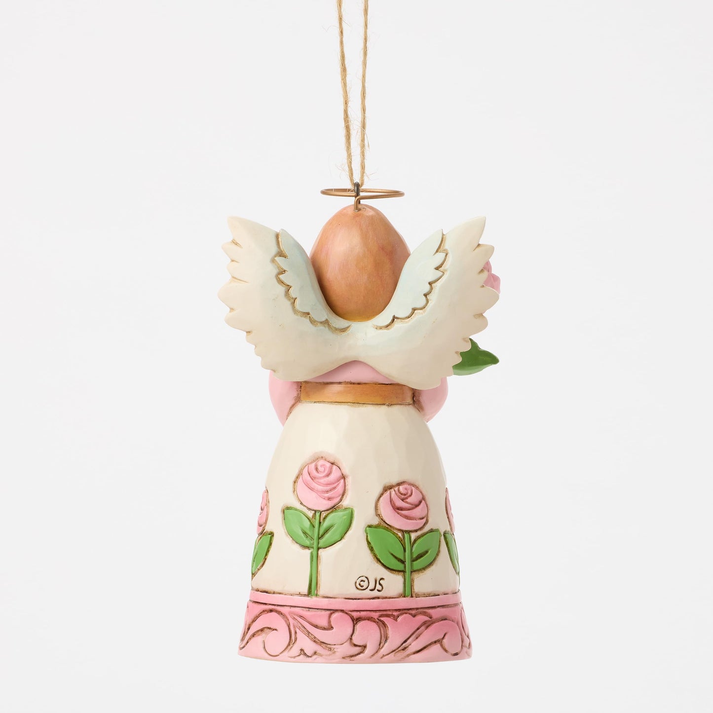 Enesco Jim Shore Heartwood Creek Angel Holding a Rose Hanging Ornament, 4.5 Inch, Multicolor