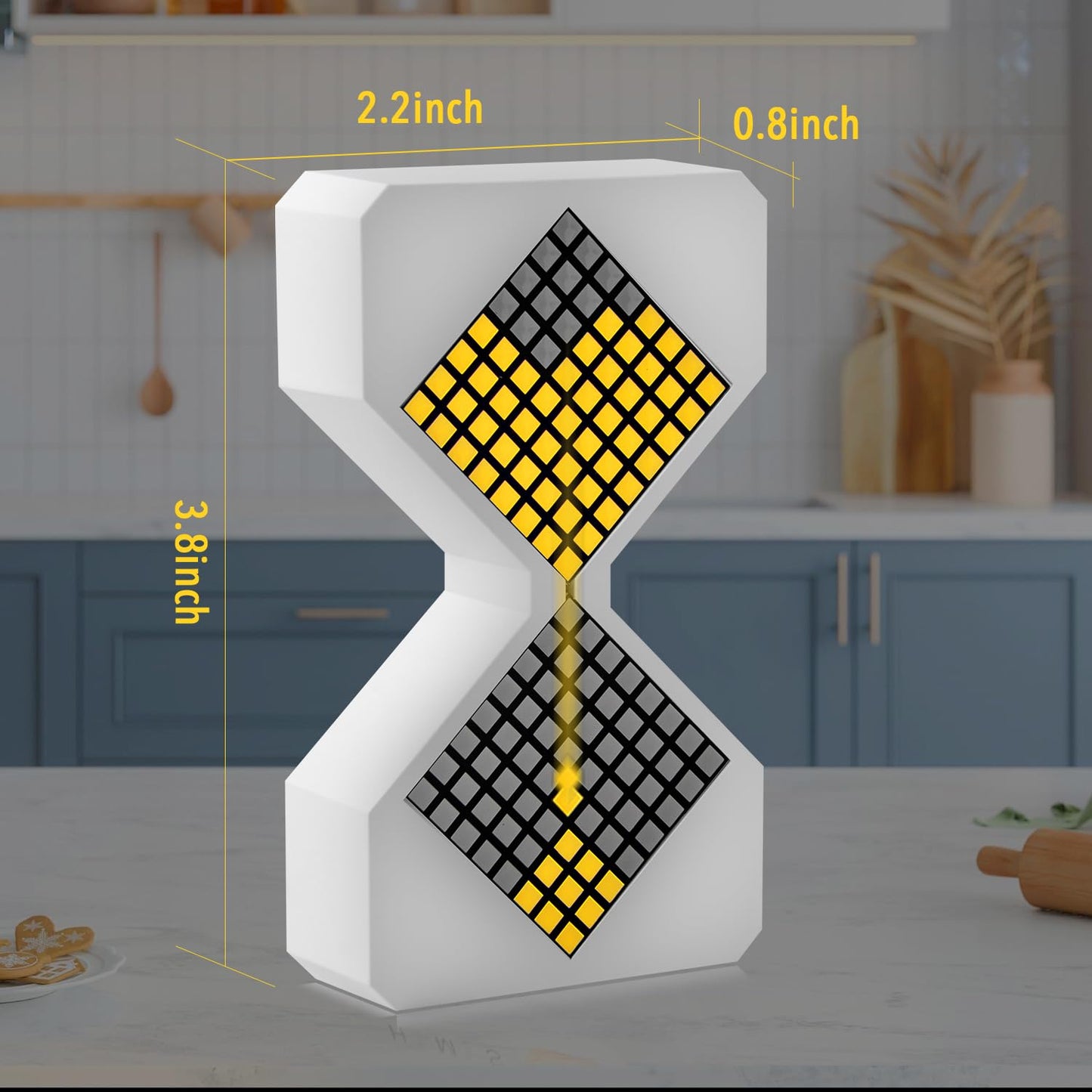 Digital Hourglass Timer for Kids, YEARBEIHAO 1-30 Minutes Sand Time Can Set Any Minute, A Sensory Toy for Relaxation, DIY Electronic Timer for Kitchen, Room Home Decor (White)