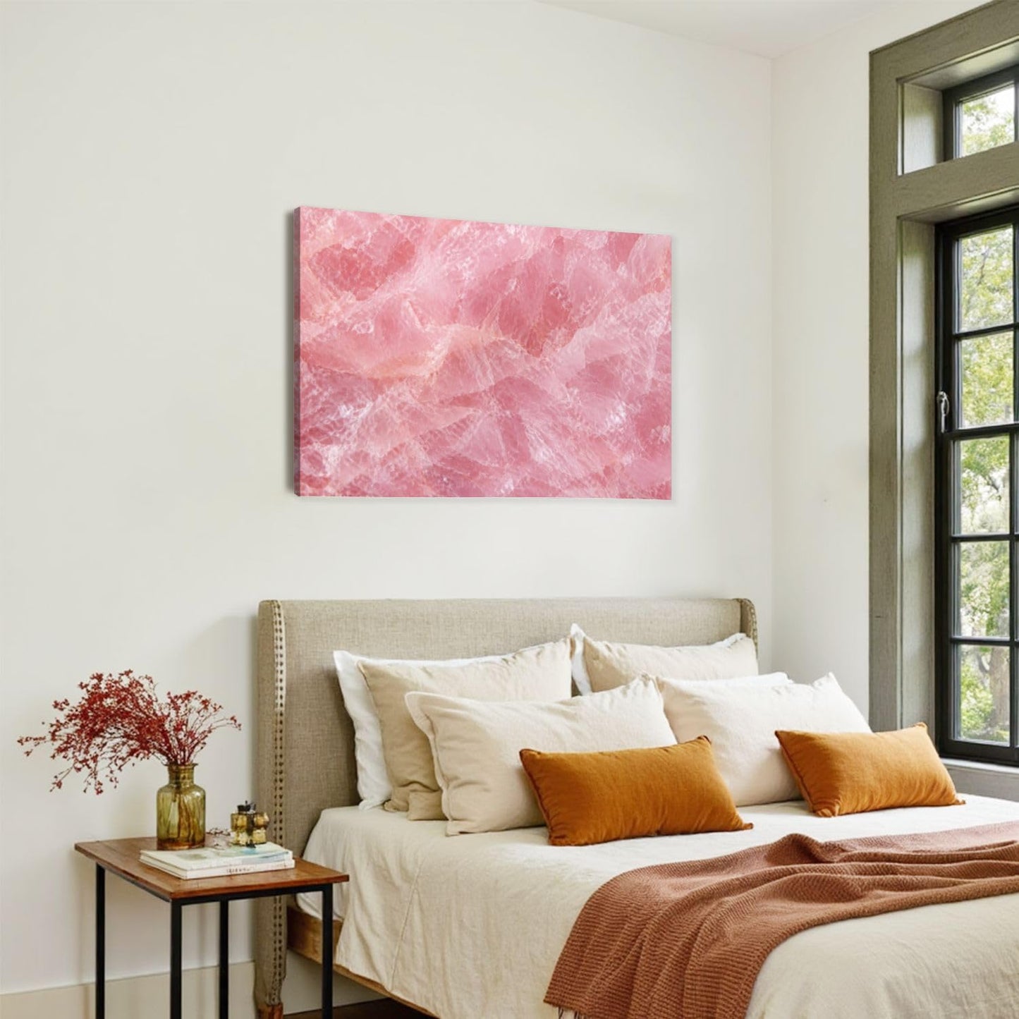 Canvas Wall Art Prints Himalayan pink salt rock from whole solid crystal block Large Framed Artwork Wall Paintings Pictures Posters 24"x36" Home Decor for Living Room Office Bedroom