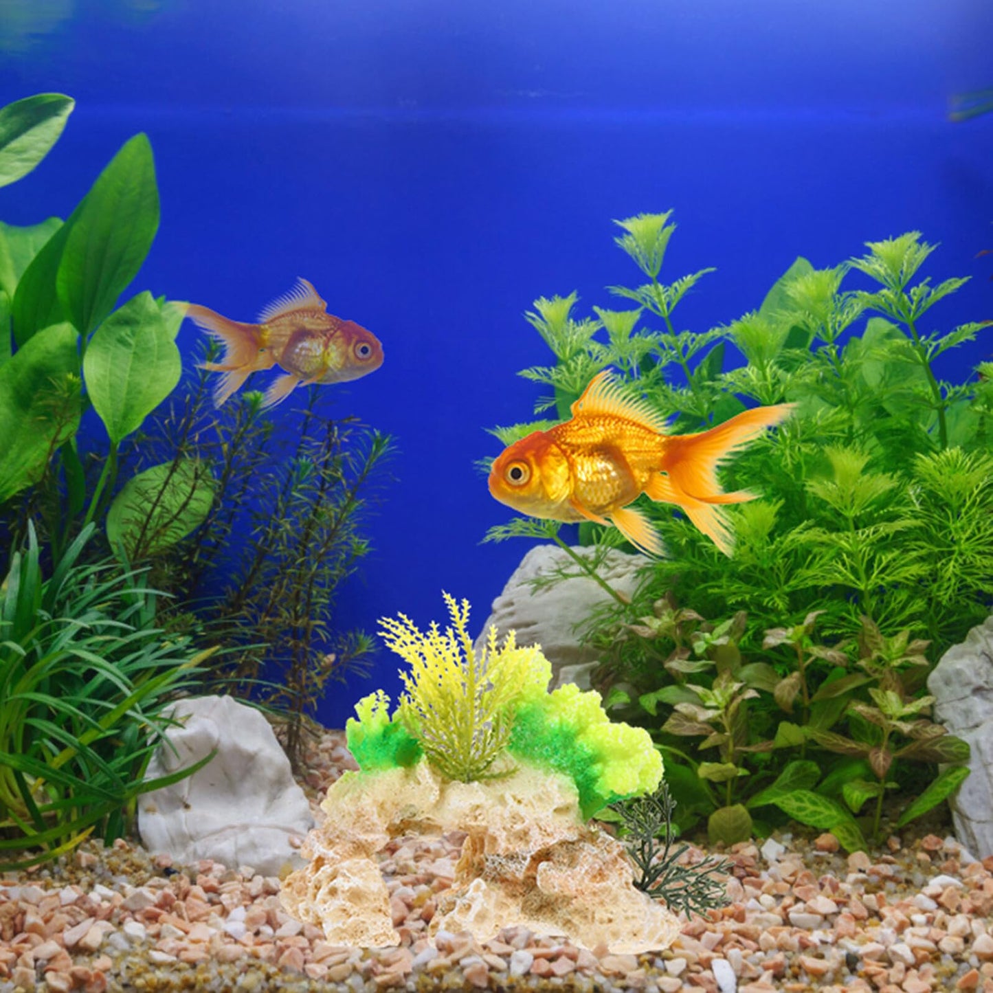 Hemoton Artificial Yellow Coral Sculpture Resin Aquarium Ornament for Fish Tank Landscaping, Sea Life Coral Figurine Decorative Reef for Freshwater and Saltwater Aquariums