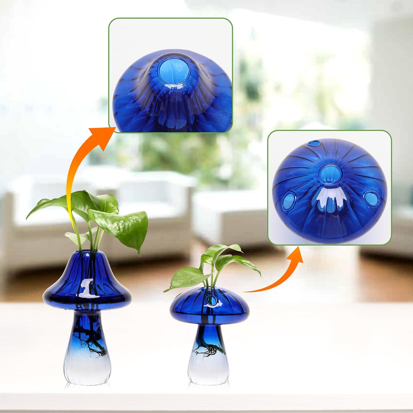 Mushroom Glass Vase Propagation Stations Flower Vases