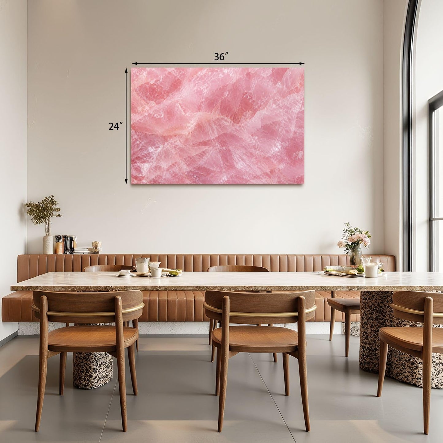 Canvas Wall Art Prints Himalayan pink salt rock from whole solid crystal block Large Framed Artwork Wall Paintings Pictures Posters 24"x36" Home Decor for Living Room Office Bedroom