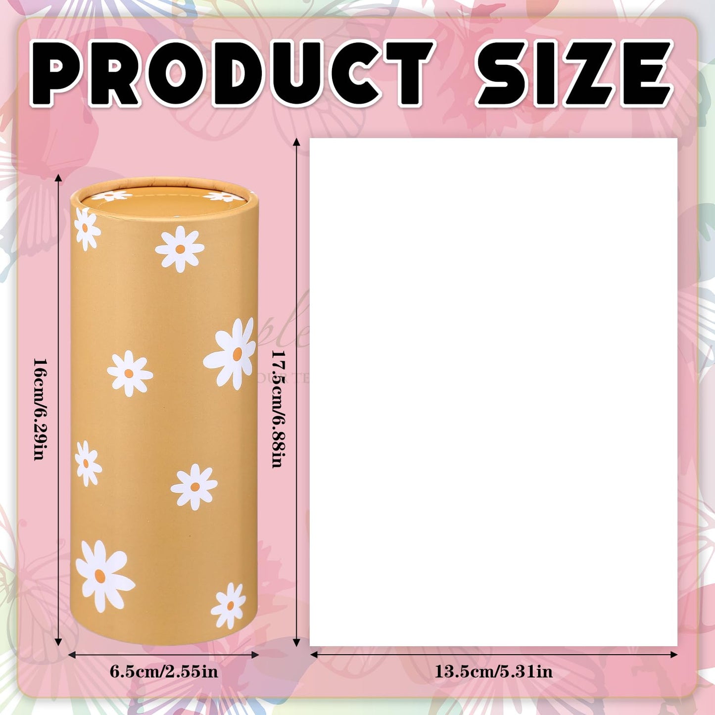 Yoande 4 Pack Car Tissue Holder with Facial Tissues Travel Tissue Tubes Box Round Cylinder Container for Car Cup Holder Home Bathroom Office Wedding Gifts Decor(Daisy)