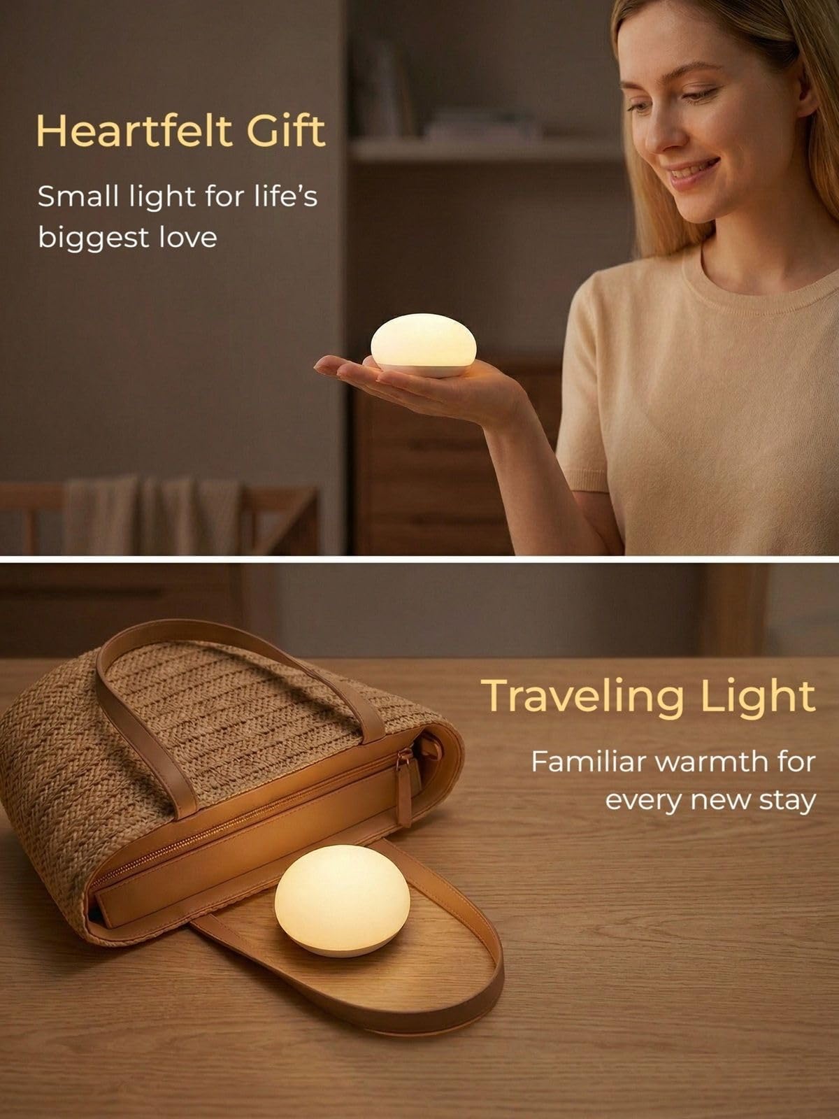EASZZZ Baby Night Light, Nursery Night Lights for Breastfeeding, Soft BPA Free Silicone Touch Night Lamp, Eye Caring, Easy Flip Design, Stepless Dimming, 1-Pack