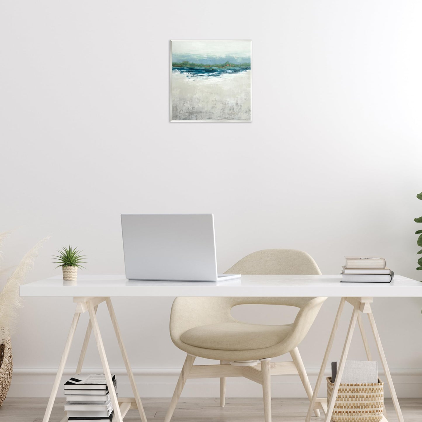 Abstract Gradient Seascape, 12 x 12 Inch Mounted Print on Wall Plaque