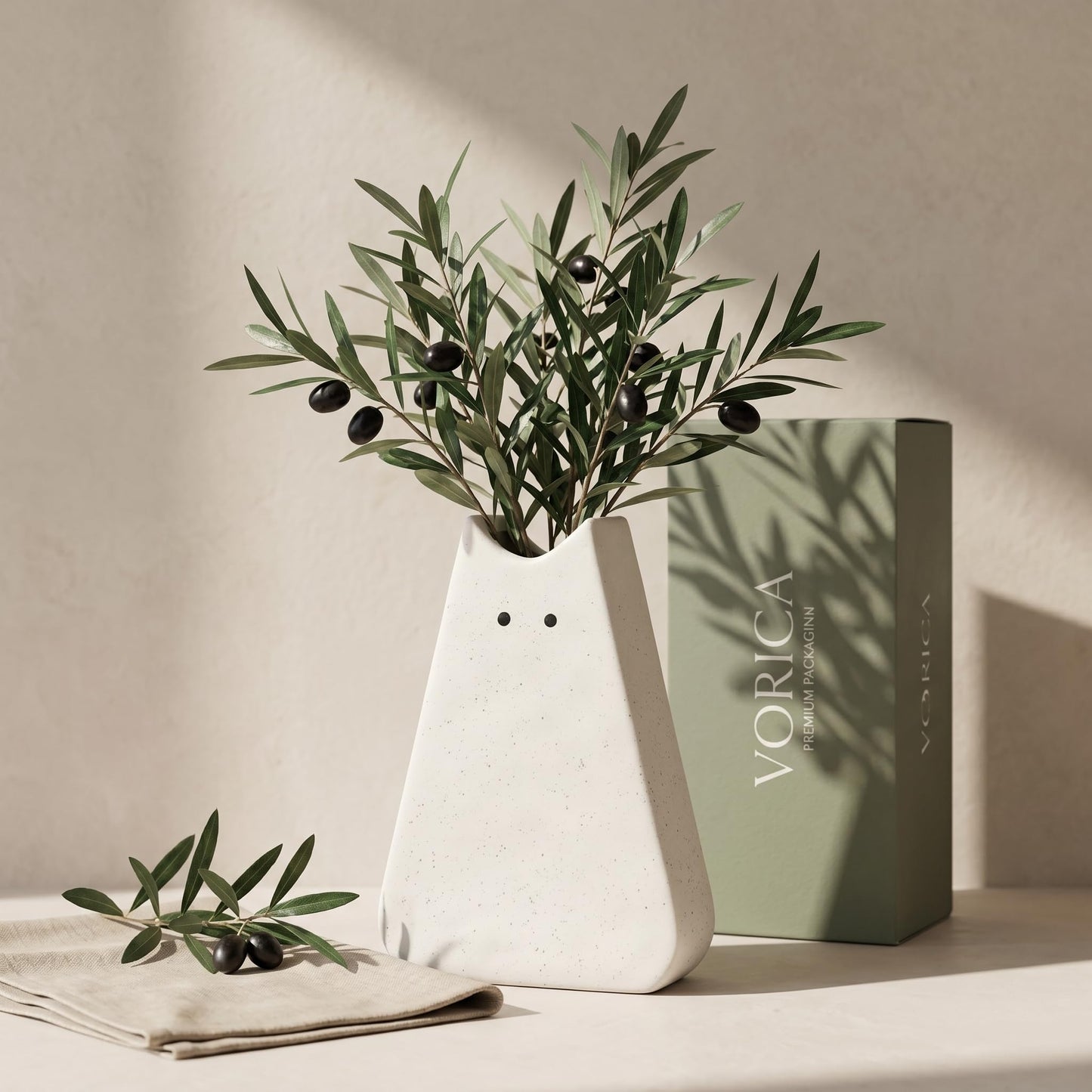 NierNika Adorable White Cat Vase - Modern, Simple & Creative Ceramic Flower Vase, Perfect Unique Gift for Girls, Women, Mothers & Cat Lovers - Ideal for Home Decor