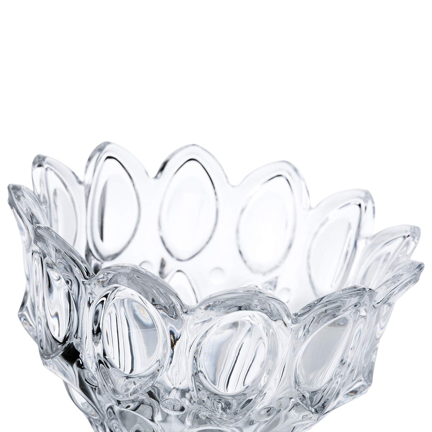 Glass Candy Dish With Lid, Crystal Clear Large Covered Bowl Cookie Jar Candy Buffet Storage Container for Home and Kitchen Office (Small. H: 4.5", D: 4.5")