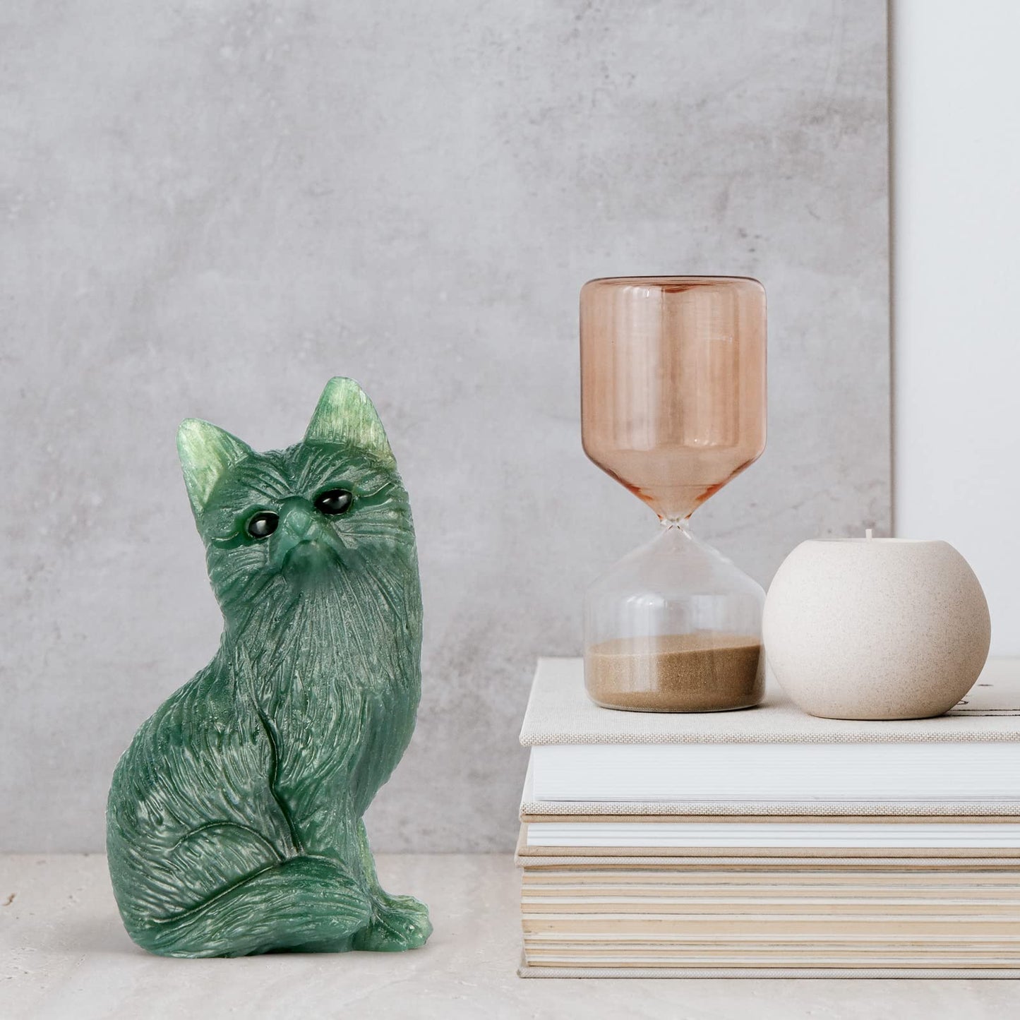 SMQ Ocean Jasper Crystal Fox Statues and Figurines,Carved Gem Fox Animal Carvings Collectible Healing Crystal Stone Sculpture for Home Garden Decor