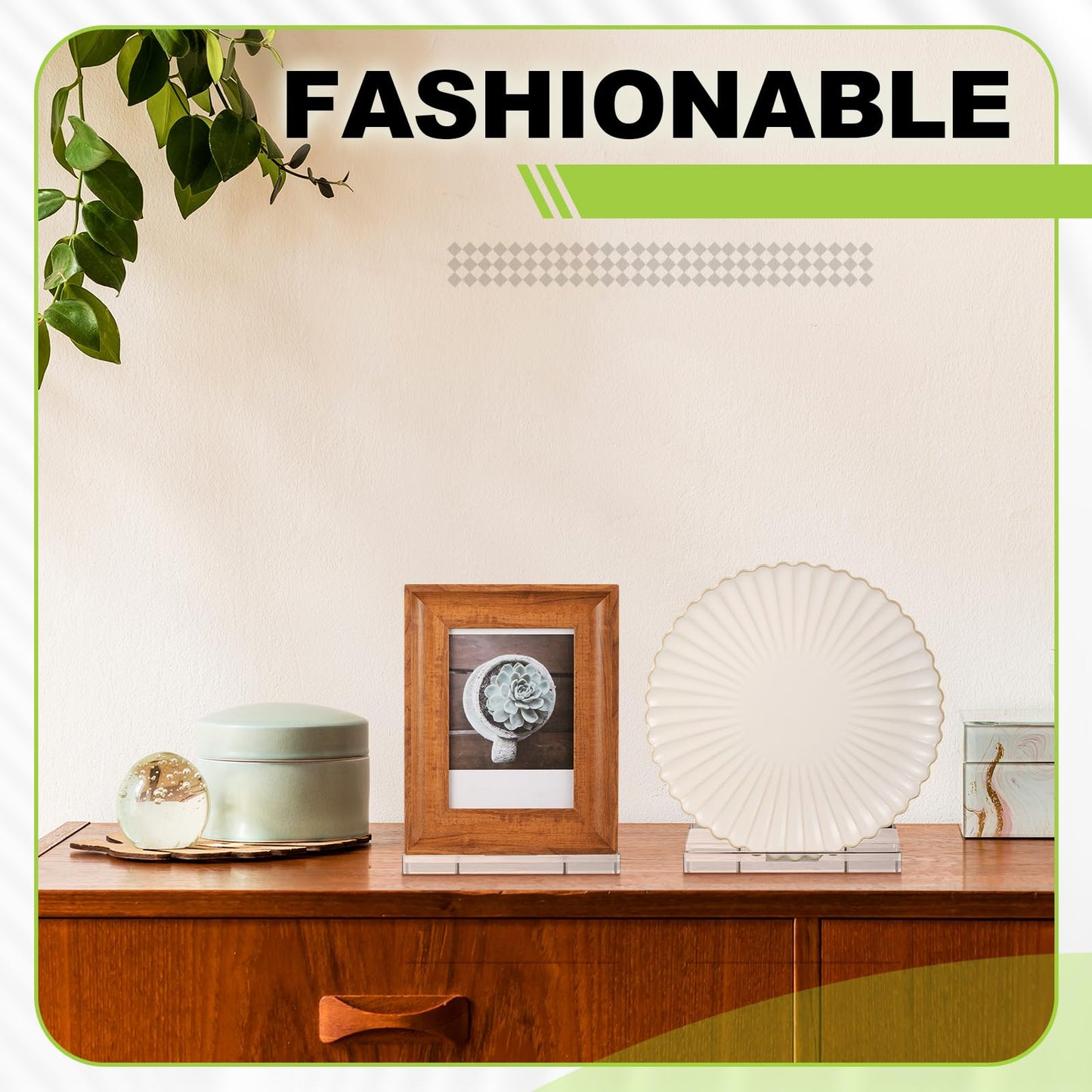 CroBlissful Tabletop Acrylic Display Stand 8 x 3.5 x 8 Inch Clear Easel Acrylic Book Display Holder Artwork Storage Rack for Picture Frame Albums Record Magazine Tablet Canvas Board(Clear)