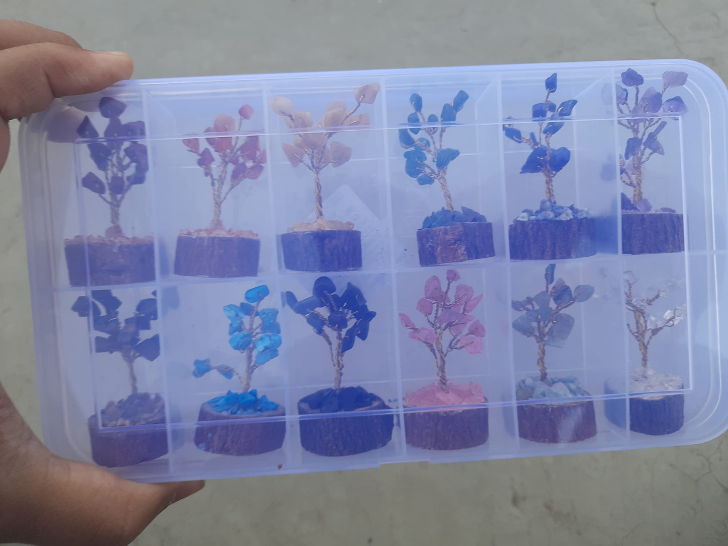 12Pcs Crystal Tree Box, Crystal Mystery Box, Beautiful Small Crystal Tree, Gemstone Tree Box, Money Tree Box, Feng Shui Home Decor Gift